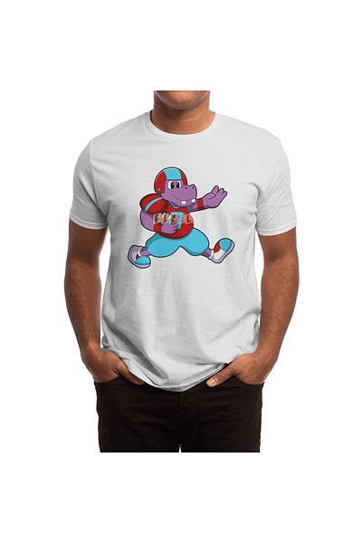 Fizello Hippo Horse Sports - Men'S, Women's and Unisex White T-Shirt, Football and Helmet Design