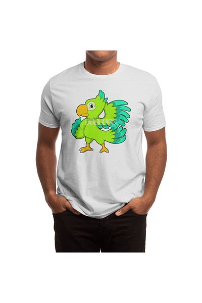 Fizello Tricou unisex Parrot Green White pentru bărbați și femei