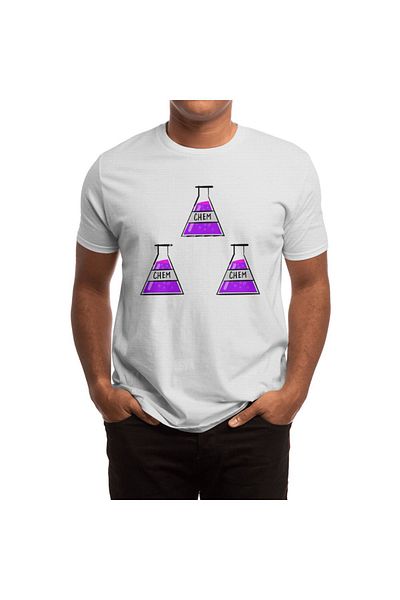 Fizello Tricou alb unisex de chimetrie - bărbați și femei