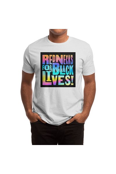 Fizello Rednecks For Black Lives - Λευκό μπλουζάκι Unisex Rainbow