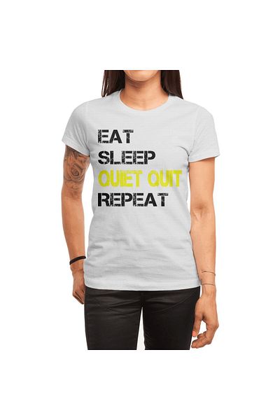 Fizello Quiet Quitting Trend - Μπλουζάκι Unisex White Eat Sleep Repeat