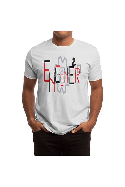 Fizello Ανδρικό και γυναικείο Unisex Λευκό T-Shirt - Engineer Choice