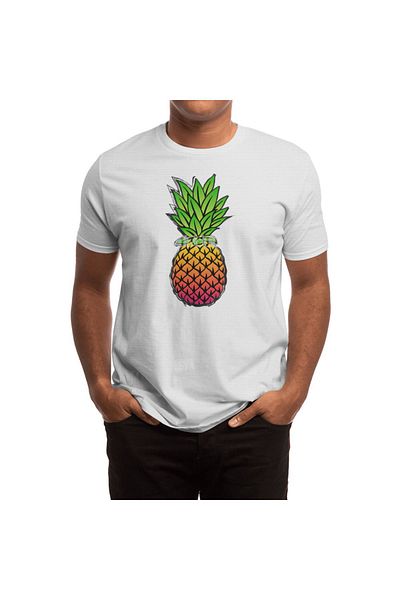 Fizello Ανδρικό και γυναικείο λευκό μπλουζάκι - Tropic Pineapple Unisex Design