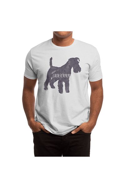 Fizello Λευκό μπλουζάκι Unisex με σχέδιο Airdale Terrier