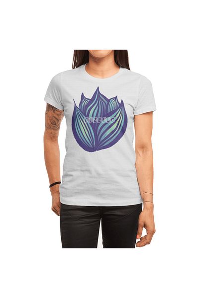 Fizello Λευκό μπλουζάκι Unisex - Abstract Flower Decorative Art, Μωβ και Μπλε