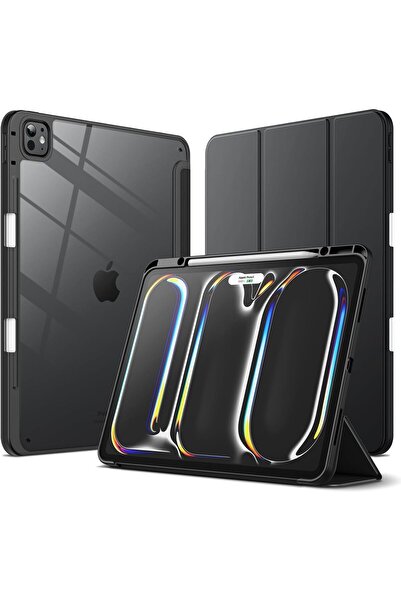 Fogy İpad Pro 7.Nesil 13"inç M4 2024 Uyumlu Pen Charge Üçgen Arkası Şeffaf Ke...