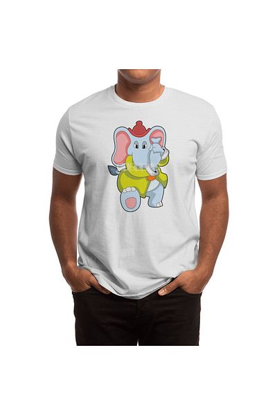 Fizello Tricou Alb Pentru Elefant - Model Firefighter, Detaliat Proboscis