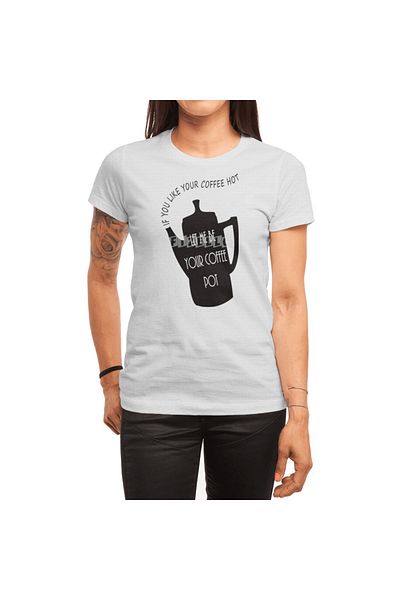 Fizello Μπλουζάκι για άνδρες και γυναίκες - Let Me Be Your Coffee Pot Unisex Λευκό T-shirt