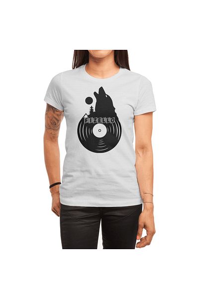 Fizello Λευκό μπλουζάκι για άνδρες και γυναίκες - Nature On Vinyl Unisex Λευκό T-shirt