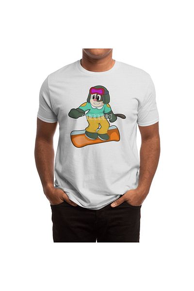 Fizello Ανδρικό και γυναικείο λευκό μπλουζάκι Snowboard Unisex