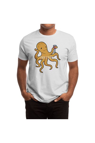 Fizello Octopus - With Glass Of Juice Tricou alb unisex pentru bărbați și femei