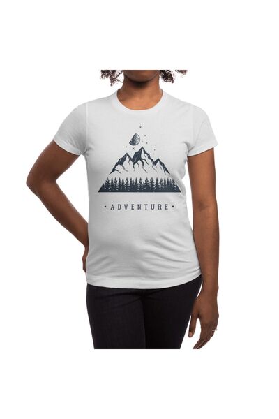 Fizello Modern Geometric White Men's and Women's T-Shirt - Nature Mountains Adventure Unisex T-Shirt