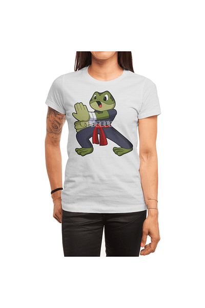 Fizello Μπλουζάκι Unisex Λευκό Martial Arts Karate Frog για άνδρες και γυναίκες - με λεπτομέρεια Cinti