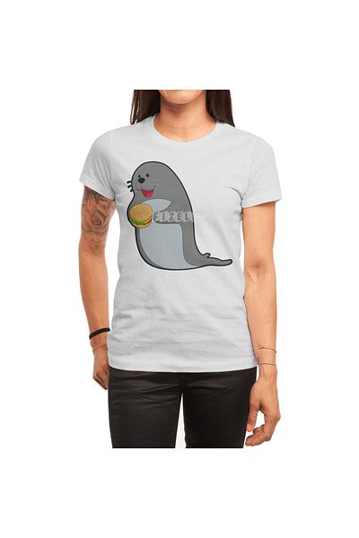 Fizello Seal For Burger - Ανδρικό και γυναικείο μπλουζάκι, Unisex λευκό μπλουζάκι