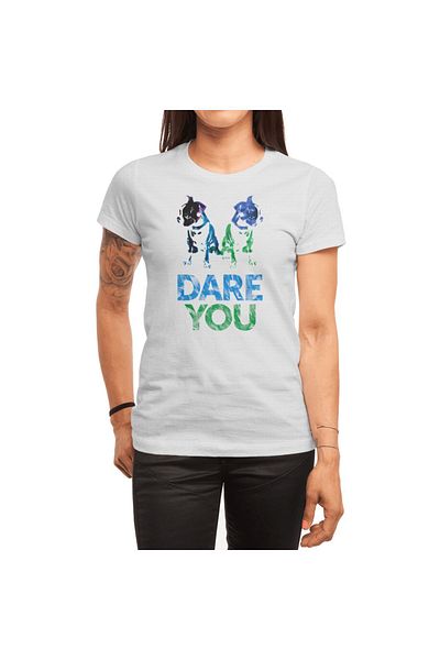 Fizello Ανδρικό και γυναικείο λευκό μπλουζάκι Unisex - Double Dog Dare You