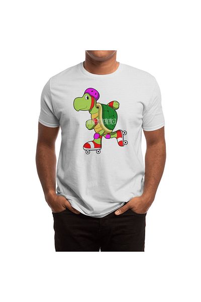 Fizello Turtle At Inline Skating - Tricou alb unisex
