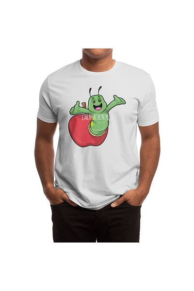Fizello Tricou alb pentru bărbați și femei - Caterpillar With Apple Desing