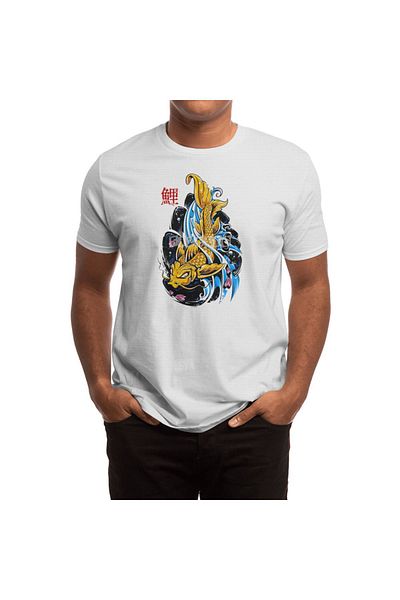 Fizello Unisex Λευκό T-Shirt Koi Fish - Ανδρικά και Γυναικεία