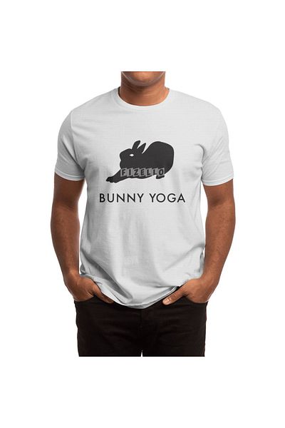 Fizello Bunny Yoga - Μαύρο T-Shirt για άνδρες και γυναίκες, Unisex Λευκό T-shirt