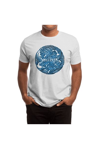 Fizello Λευκό μπλουζάκι Ha Bun Shu Waves Refined - Unisex