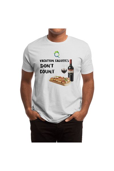 Fizello Wine Lover - Λευκό μπλουζάκι για άνδρες και γυναίκες, μπλουζάκι Unisex Vacation Calories Don't Count