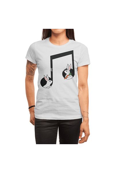 Fizello Tricou pentru bărbați și femei - Animals Music Rabbits Tricou alb unisex