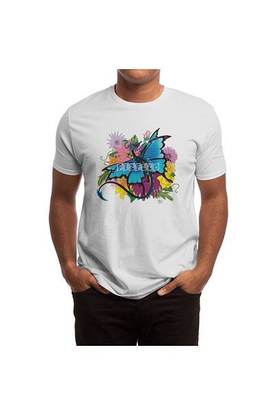 Fizello Tricou unisex alb Dragon Butterfly pentru bărbați și femei