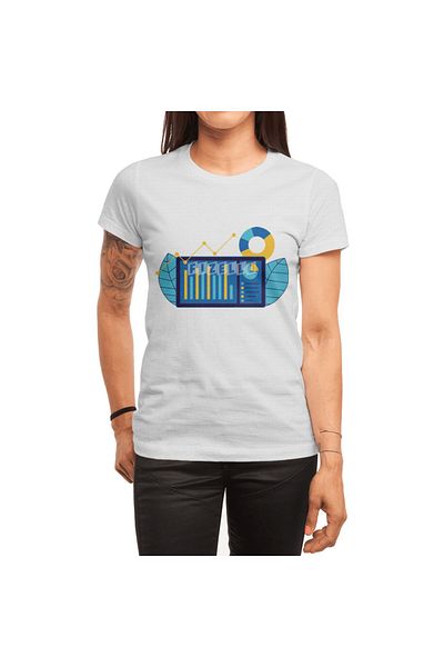 Fizello Λευκό μπλουζάκι Unisex - Πληροφορίες δεδομένων Flat Illustration Design