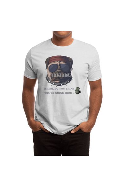 Fizello Pitbull Bro - Tricou alb pentru bărbați și femei, unisex
