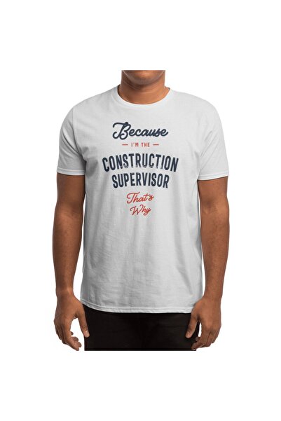 Fizello Λευκό μπλουζάκι για άνδρες και γυναίκες - Construction Supervisor Job Title Unisex Λευκό T-shirt