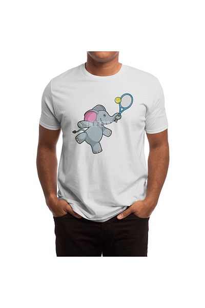 Fizello Elefant Tennis - Tricou alb pentru bărbați și femei, tricou unisex