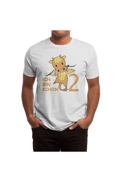 Fizello Dragon Yellow - Λευκό μπλουζάκι Unisex για 2 ετών 2ου γενεθλίων Fayırı