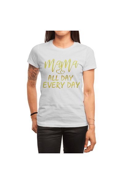 Fizello Mama All Day Every Day - Unisex Λευκό T-Shirt