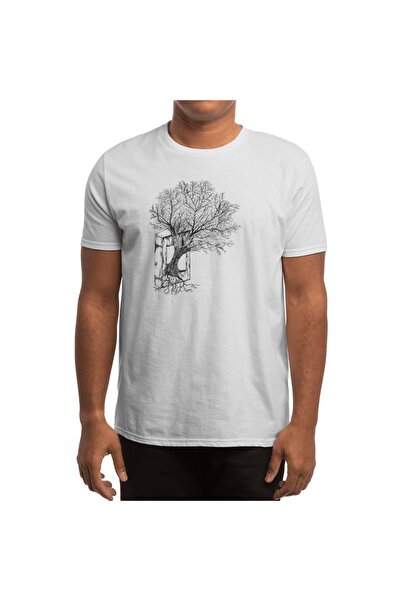 Fizello Ανδρικό και γυναικείο λευκό μπλουζάκι Unisex - Knows with Nature Design