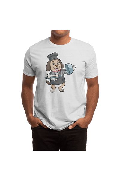Fizello Unisex Λευκό T-shirt για άνδρες και γυναίκες - Dog As Chef Pattern, για παπούτσια και μπότες