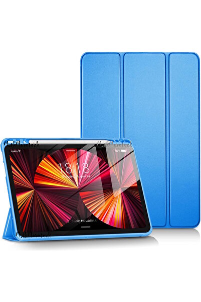 m.tk moveteck İpad Air 11 M2/m3 2024 2025 Uyumlu Kılıf Akıllı Smart Uyku Modlu Kalem Bölmeli Katlanabilir Stand