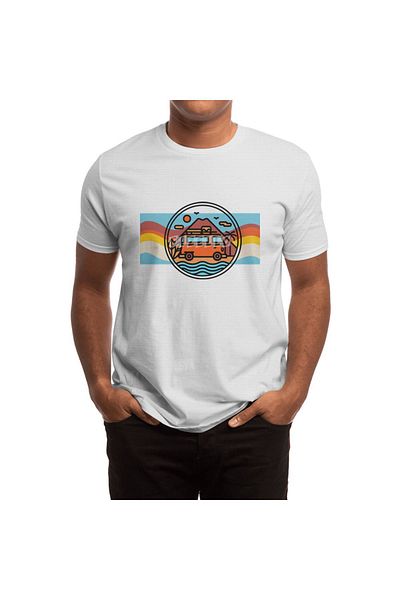 Fizello Λευκό μπλουζάκι Unisex - Heart Of Travel Waves
