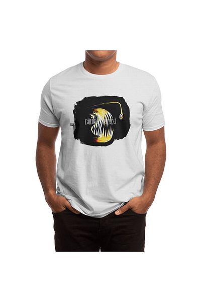 Fizello Ανδρικό και γυναικείο μπλουζάκι Angler Fish White