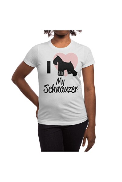 Fizello Λευκό μπλουζάκι Unisex για άνδρες και γυναίκες Schnauzer Dogs Lover