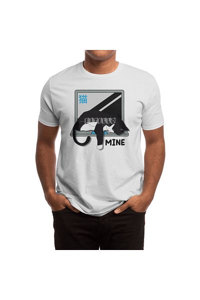 Fizello Tricou alb unisex Mine Computer Cat