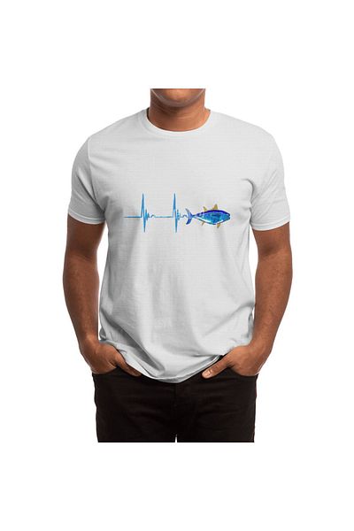 Fizello Λευκό μπλουζάκι Bluefin Tuna Heartbeat με σχέδιο Unisex
