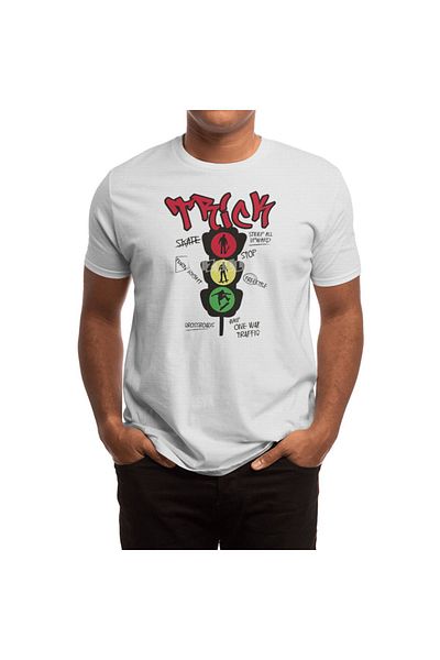 Fizello Λευκό μπλουζάκι Unisex με μοτίβο Skateboard - Sk8er Skateboarder Gift