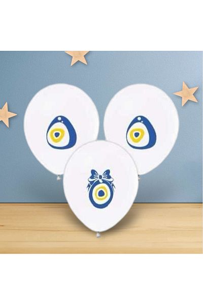 PARTİSERÜVENİ Evil Bead Balloon White Pk 10 Pieces