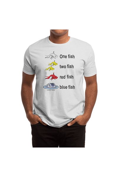Fizello Λευκό μπλουζάκι One Fish-two Fish Unisex