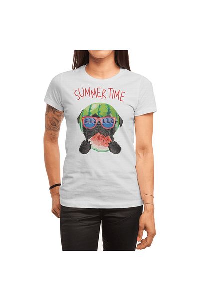 Fizello Tricou alb unisex Pug Dog Lover