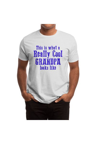 Fizello Ανδρικό και γυναικείο λευκό μπλουζάκι Unisex - Grandpa