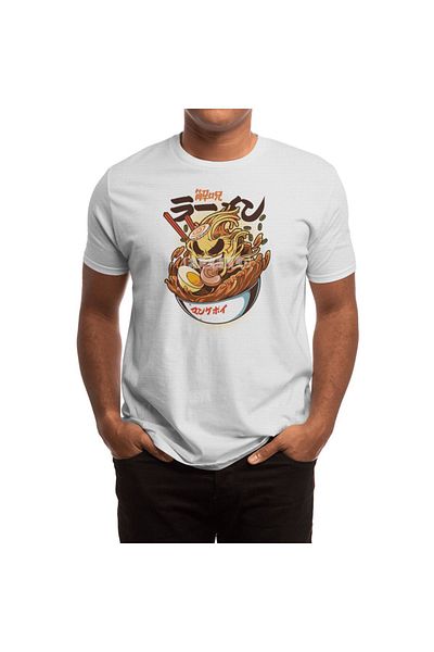 Fizello Λευκό μπλουζάκι Unisex με σχέδιο Kaiju Ramen