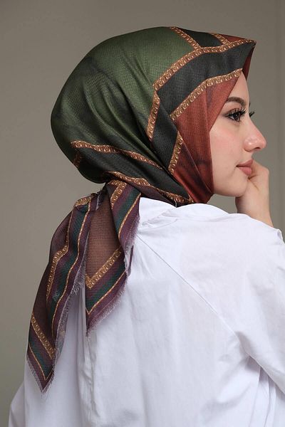AFVENTE Marble Pattern Bronze Cotton Scarf