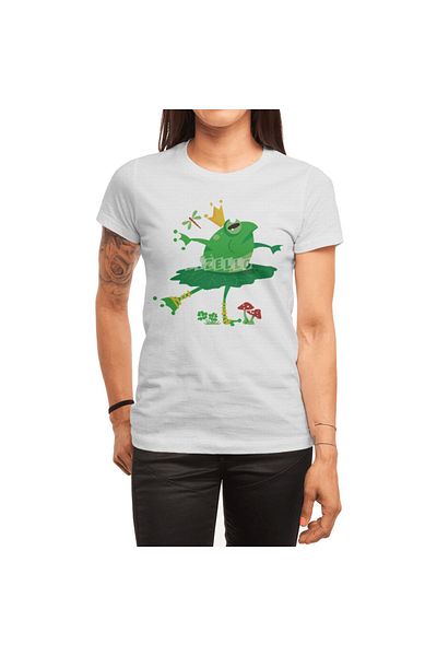Fizello Tricou alb unisex Ballet Frog pentru bărbați și femei