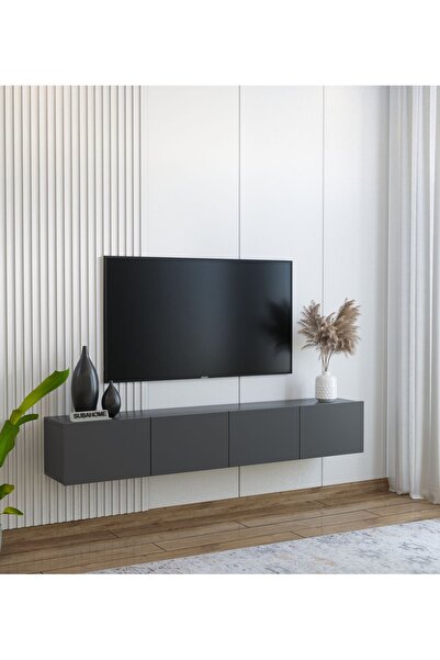 subahome Duvara Monte Modern Minimalist Antrasit Tv Ünitesi Mdf 160 cm